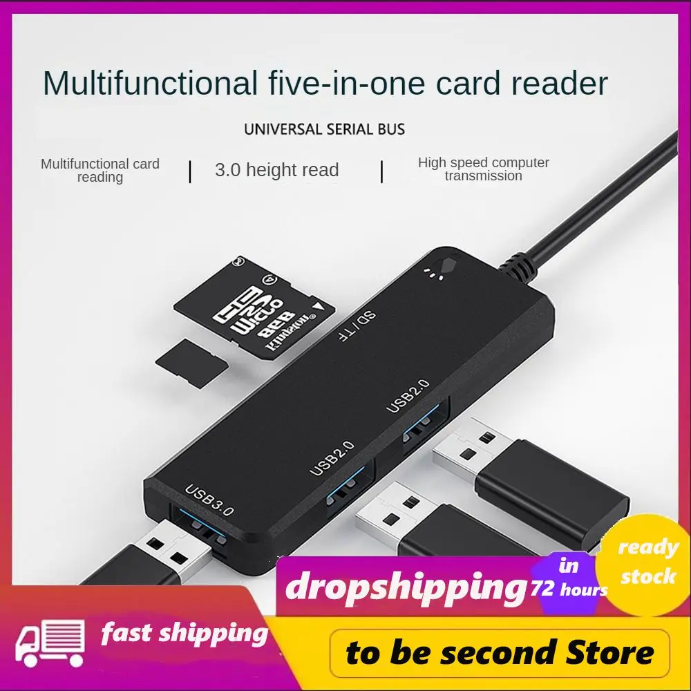 

Quick Heat Dissipation Expansion Dock High Speed Reading Abs Environmentally Friendly Materials Card Reader Body Frosted Lines