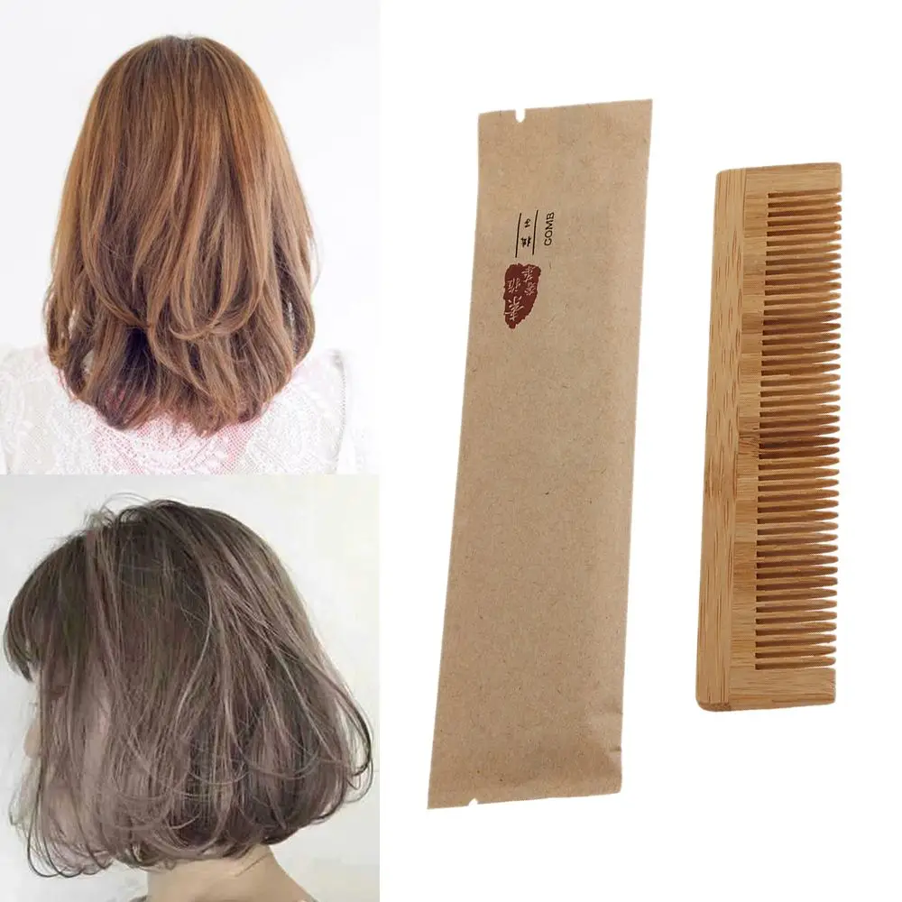 Бамбуковая расческа для волос ручной работы карманная антистатическая