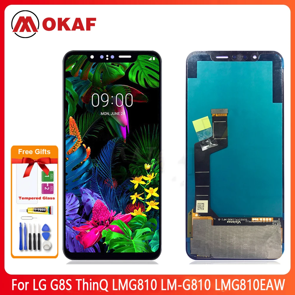 

OKANFU New Original For LG G8S ThinQ LCD Display Touch Screen Digitizer Assembly Lcd Digitizer LMG810 LM-G810 LMG810EAW Screen