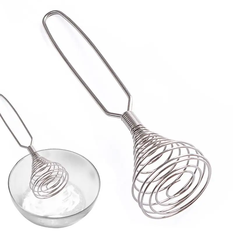 

Stainless Steel Spring Coil Whisk Mixing Manual Egg Beater Kitchen Tools Frother Foamer Coffee Stirrer Juice Muddler Egg Beater