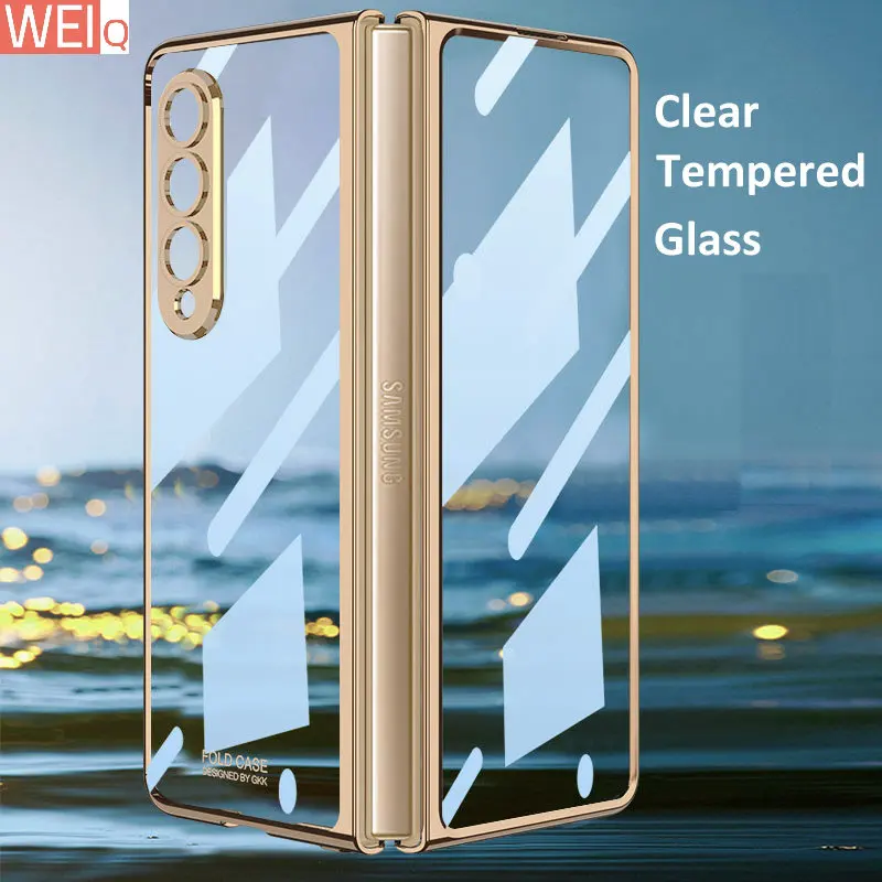 

Прозрачный чехол для Samsung Galaxy Z Fold4, складной, 4 дюйма, полная защита корпуса, маленький экран, закаленное стекло, чехол ZFOLD4
