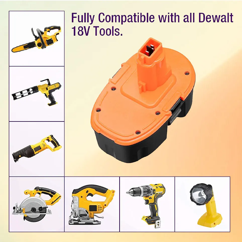

18V 12800mAh DeWalt Replacement Compatible Dewalt 18VBattery XRP DC9096 DC9099 DC9098 DW9099 DW9098 Cordless Power Tools