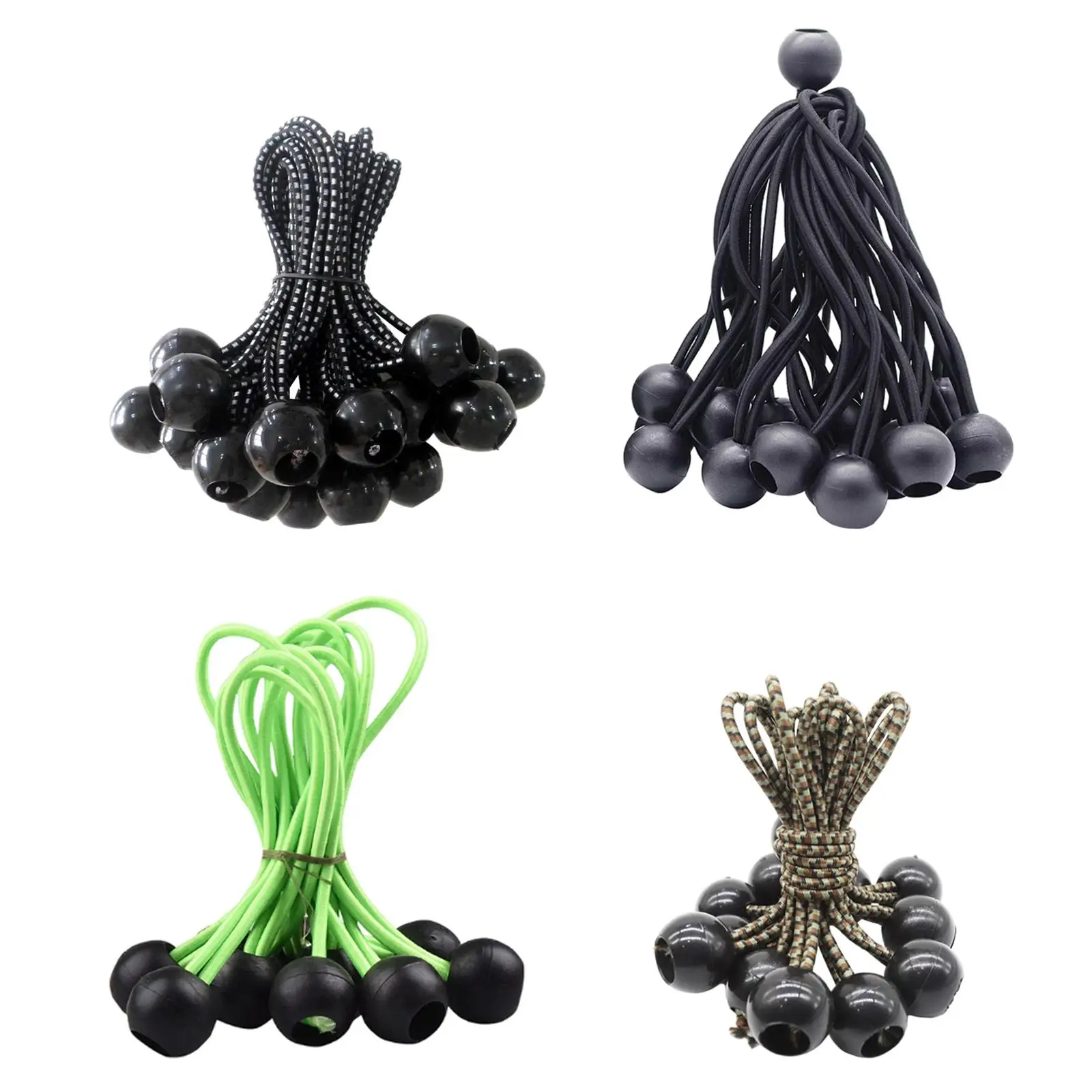 

10Pcs Tarpaulin Bungee Ball Cords Tent Tarp Ties Tie Down Strap for Canopy