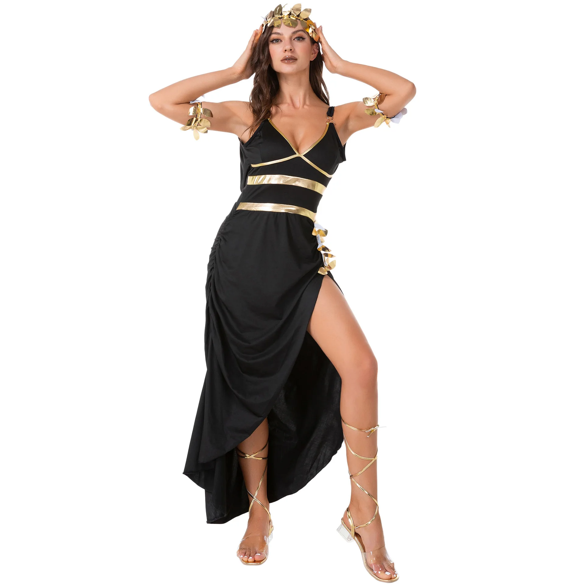 

Halloween Costume Stage Performance Costume Ancient Greek Goddess Egyptian Princess Queen Dress Mythical COS Costume