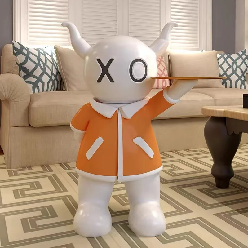 

Modern Art Little Monster Statue Trend Decoration Resin Sculpture Tray Storage Living Room Floor Crafts Home Decor Fashion Gifts