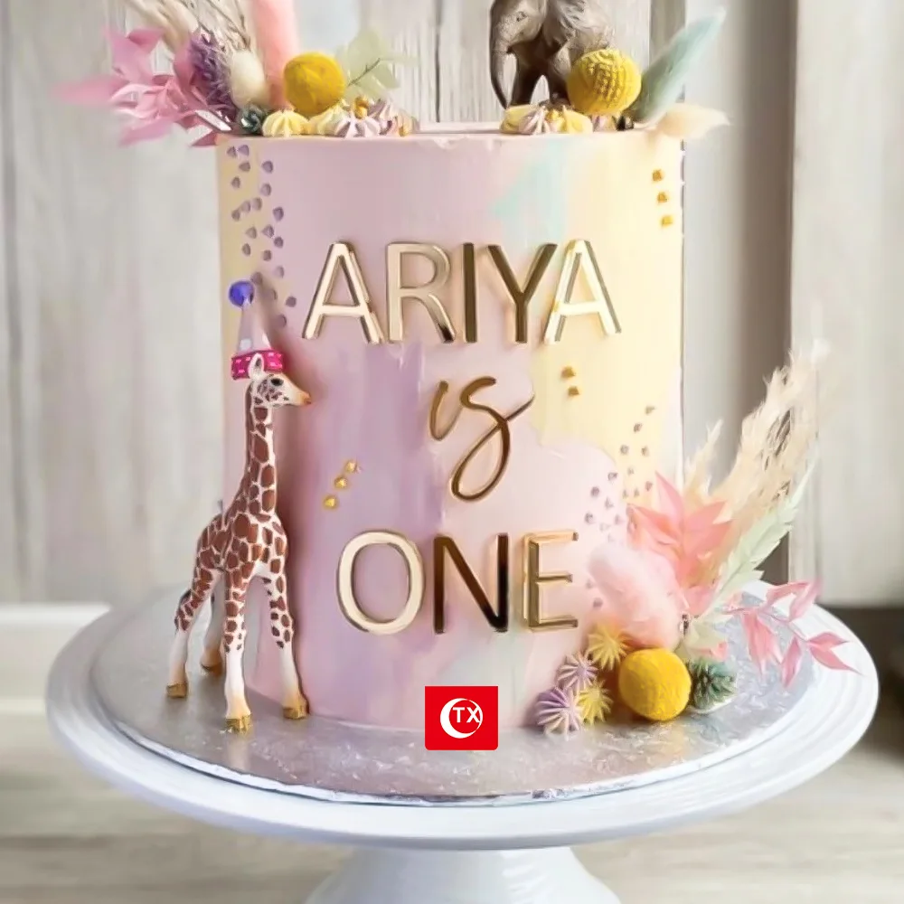 

Creative 26 Letters Birthday Acrylic Cake Toppers Gold Valentine's Day Cupcake Topper for Baby Birthday Party Cake Decorations