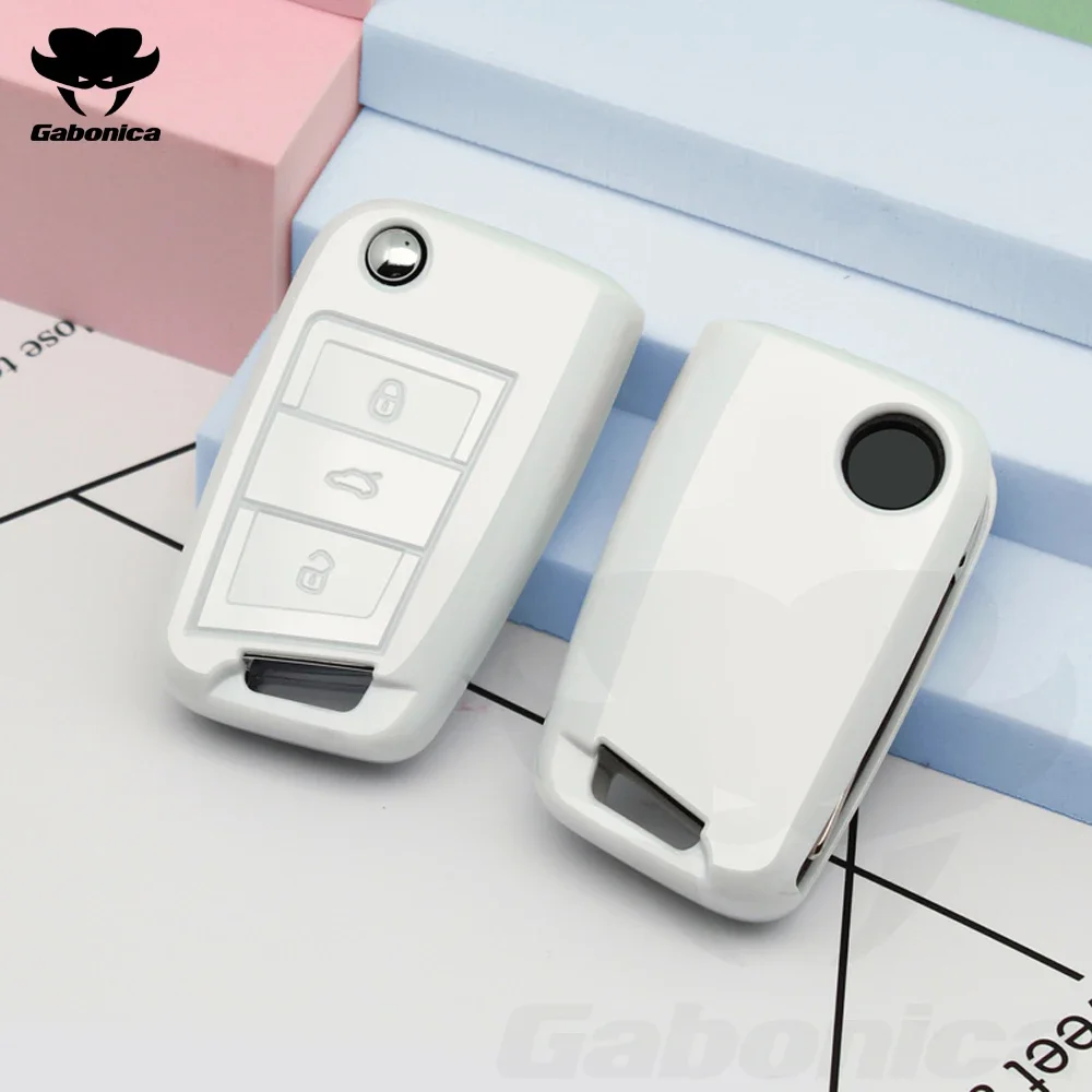 

Чехол для автомобильного ключа для Volkswagen VW Polo Golf 7 MK7 Tiguan passat для Skoda Octavia Kodiaq Karoq для Seat Ateca Leon чехол для ключей