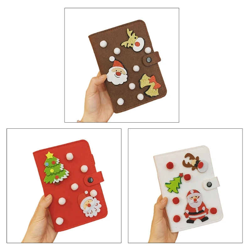

2022 New Creative 6-ring Felt Binder Notebook Classic Christmas Theme Design for Student