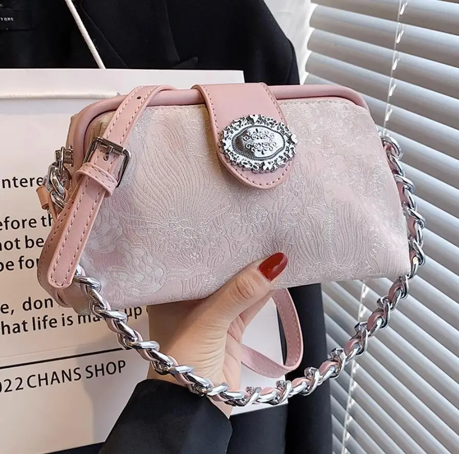 

Trendy Ladies Underarm Shoulder Bag Solid Color PU Leather Handbag Women Fashion Brand Crossbody Bag Simple Female Chain Purse