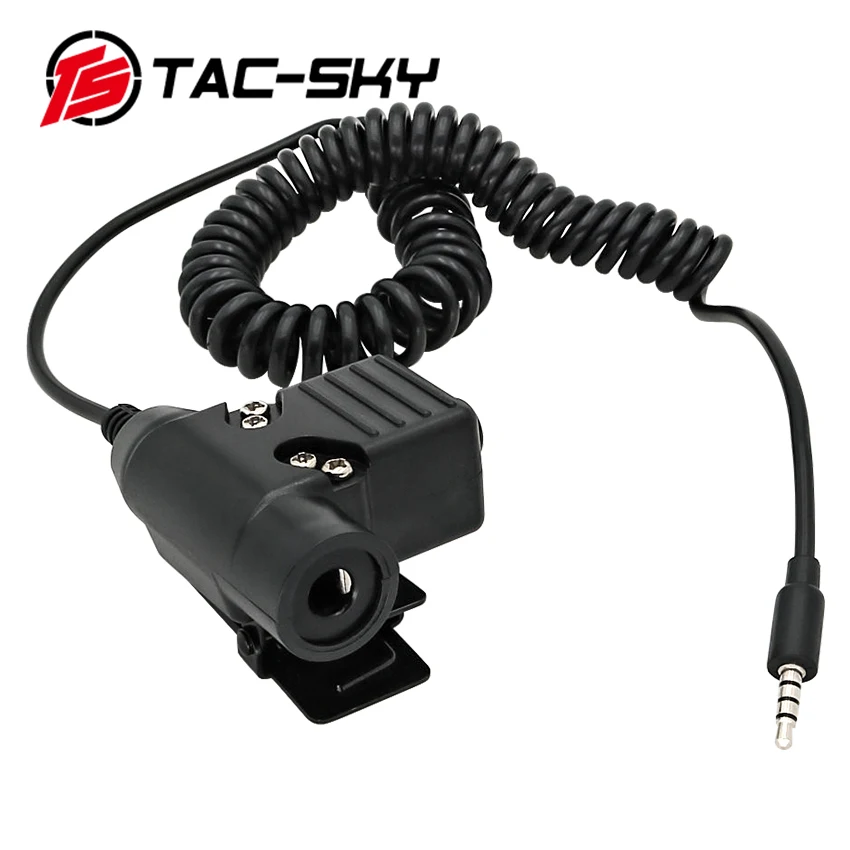 

TS TAC-SKY Walkie Talkie Military Adapter PTT U94 PTT Mobile Phone Plug PTT Shooting Tactical Hunting Noise Cancelling Headset