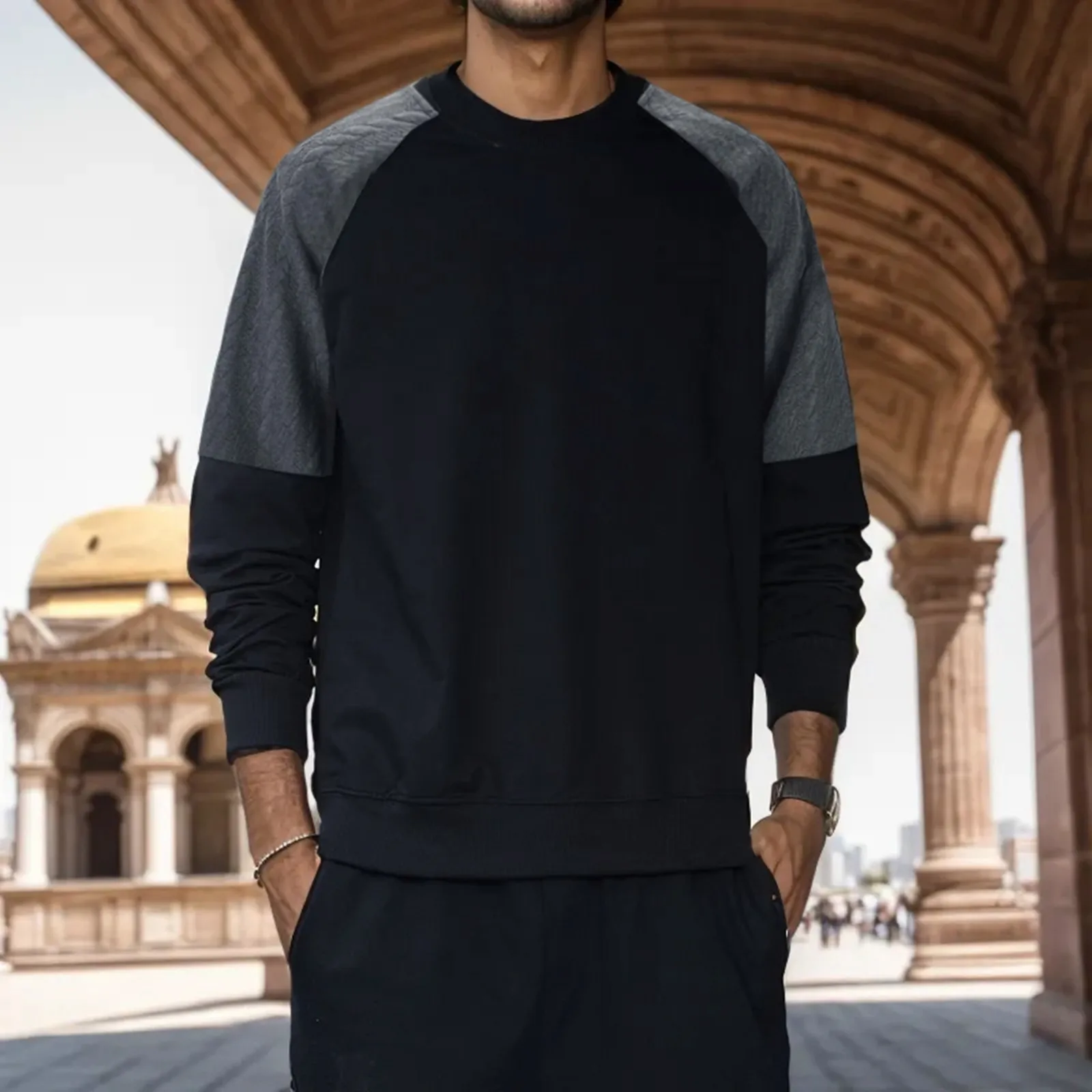 

Мужской осенне-зимний простой Однотонный свитер теплая водолазка Европейский стиль спортивный костюм для бега