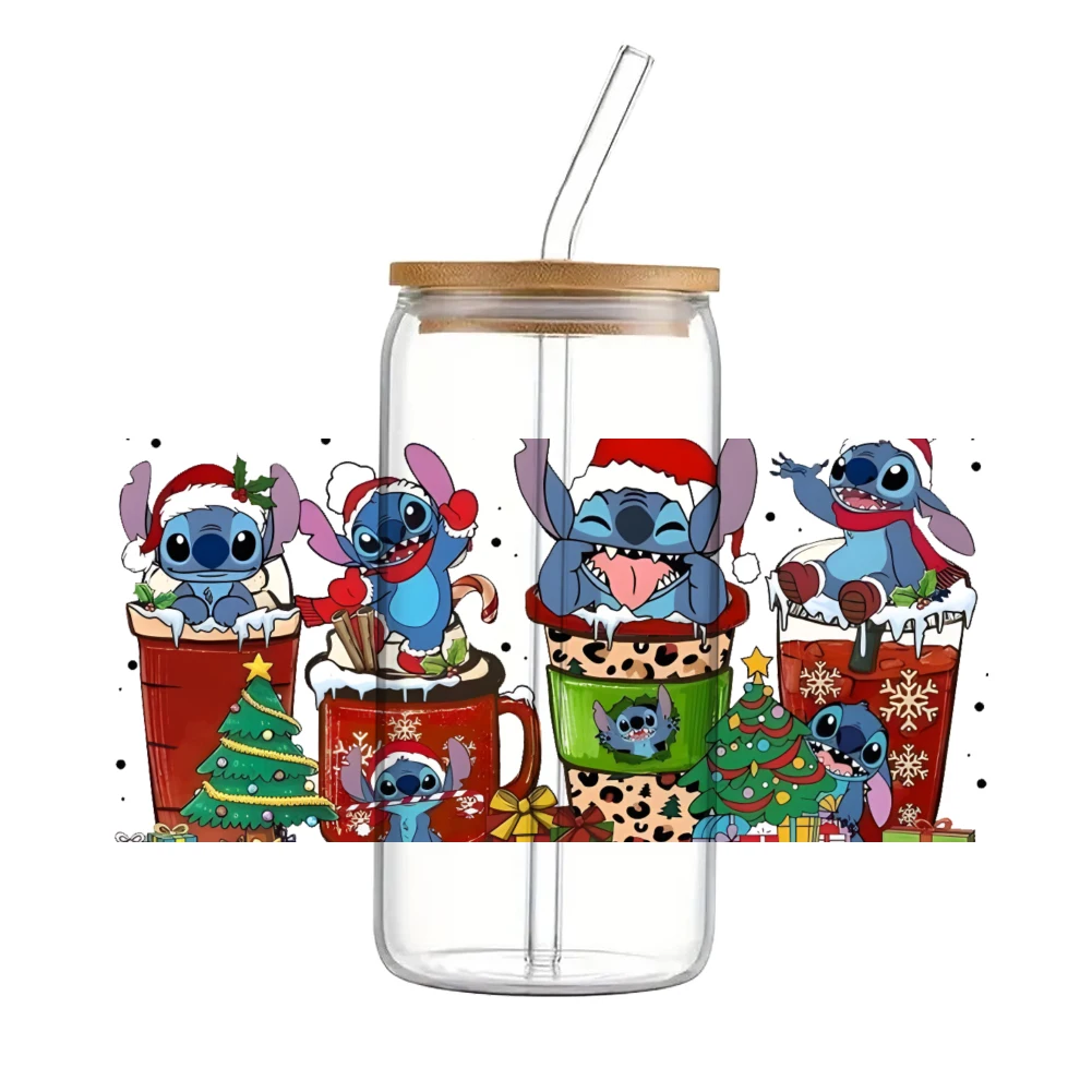 Мультяшная наклейка Disney Design с УФ-принтом DTF для чашки стеклянной банки