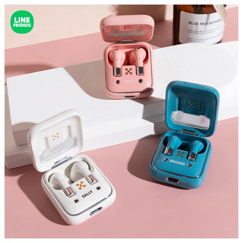 Милая Ретро Bluetooth-гарнитура Line Friends с аниме коричневым персонажем персонажа из