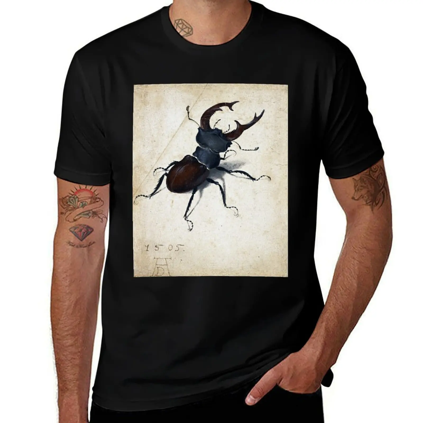 Фото Футболка Albrecht Dürer Stag Beetle, больших размеров, базовая модель с коротким рукавом. №1