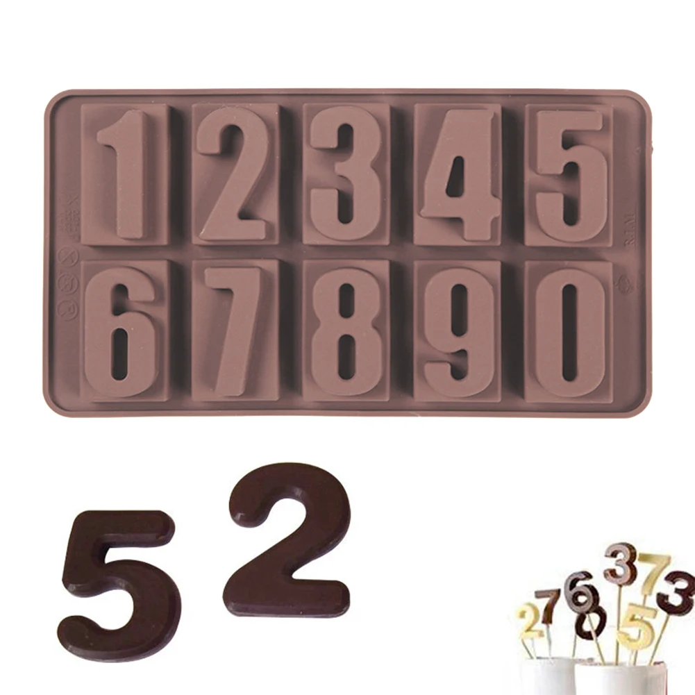 

Arabic Numerals Silicone Chocolate Mold Digital 0-9 Jelly Ice Fondant Mould DIY Cake Decorating Tool Kitchen Baking Accessories