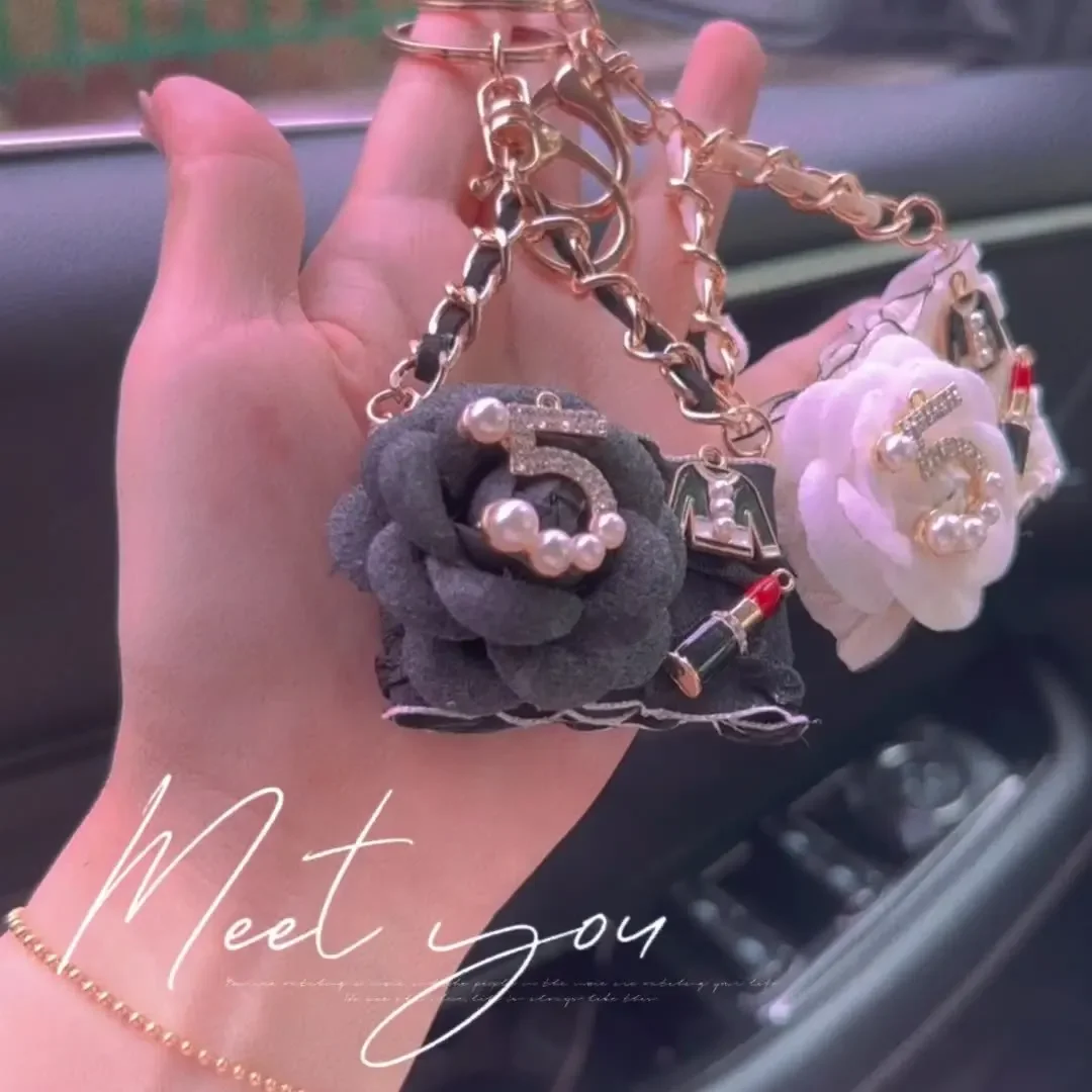 Модная модель камелии брелок для ключей украшение автомобиля оптовая продажа