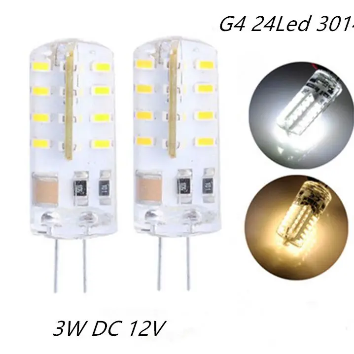 Светодиодная лампа G4 SMD3014, 12 В постоянного тока, силиконовая сменная галогенная лампа 3 Вт, 20 Вт, угол луча 360, прожектор для освещения, 10 шт.
