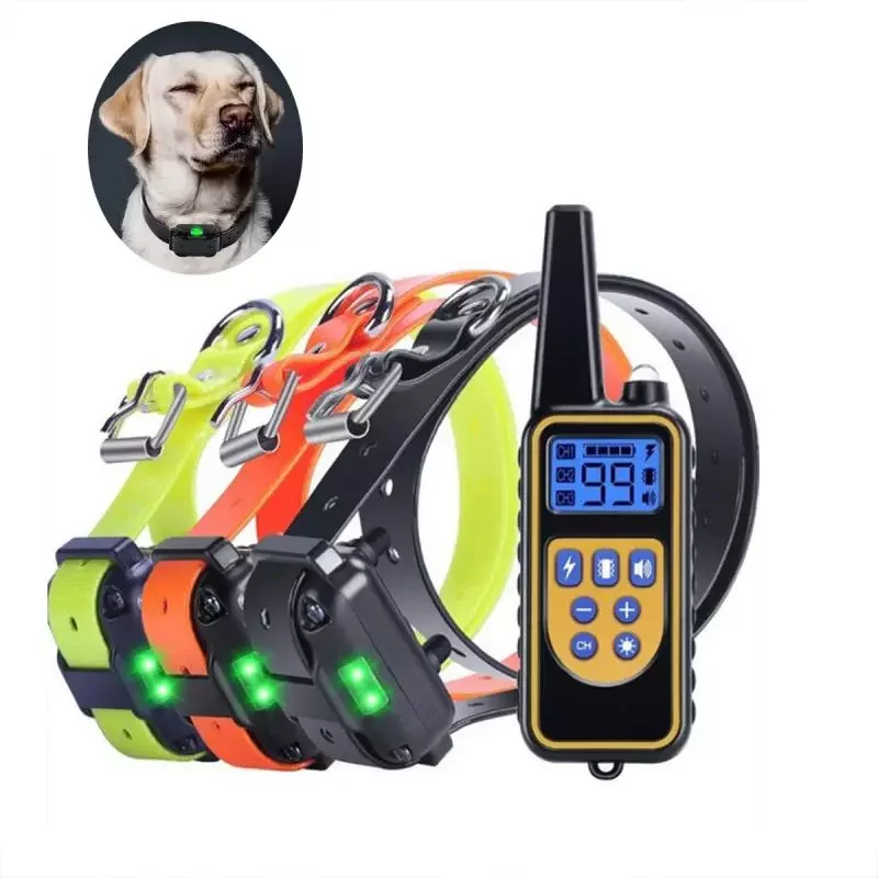 

800m Electric Remote Control Dog Training Collar Waterproof Rechargeable LCD Display For All Size Beep Shock Vibration Mode