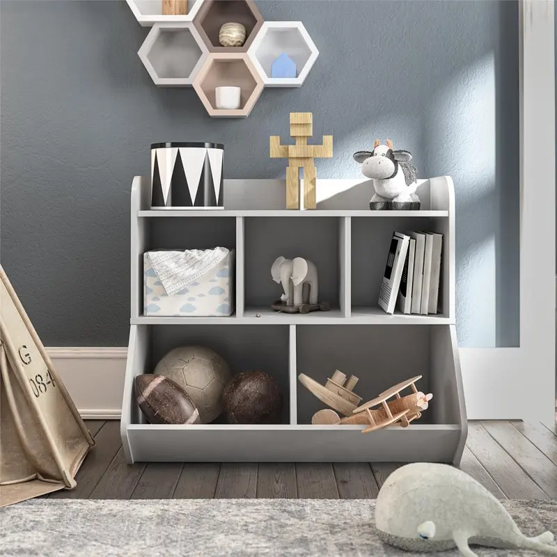 

Kids Toy Storage Bookcase, Gray Toy storage