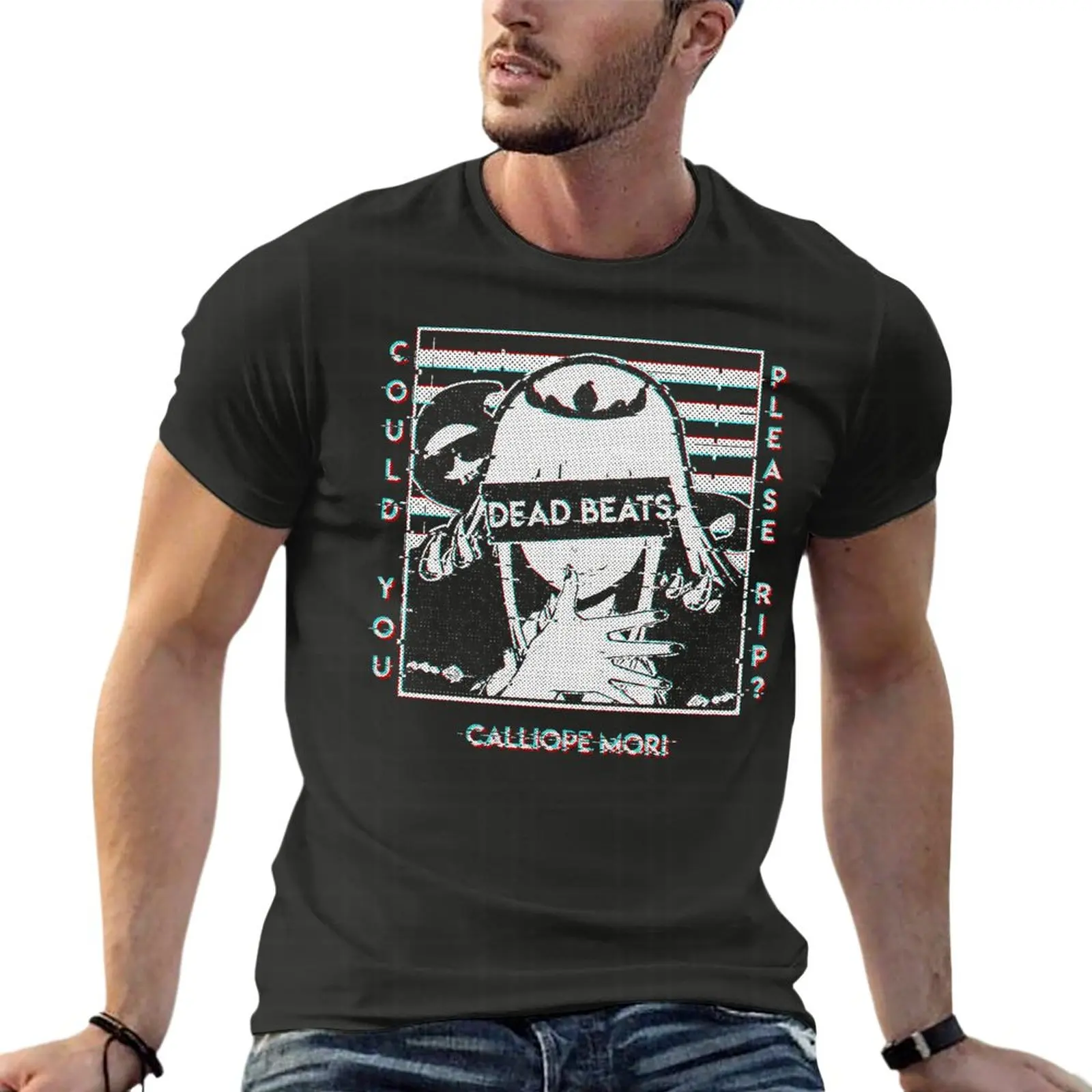 

Mori Calliope Hololive In Glitched Oversized T Shirt Fashion Men Clothing Short Sleeve Streetwear Big Size Top Tee