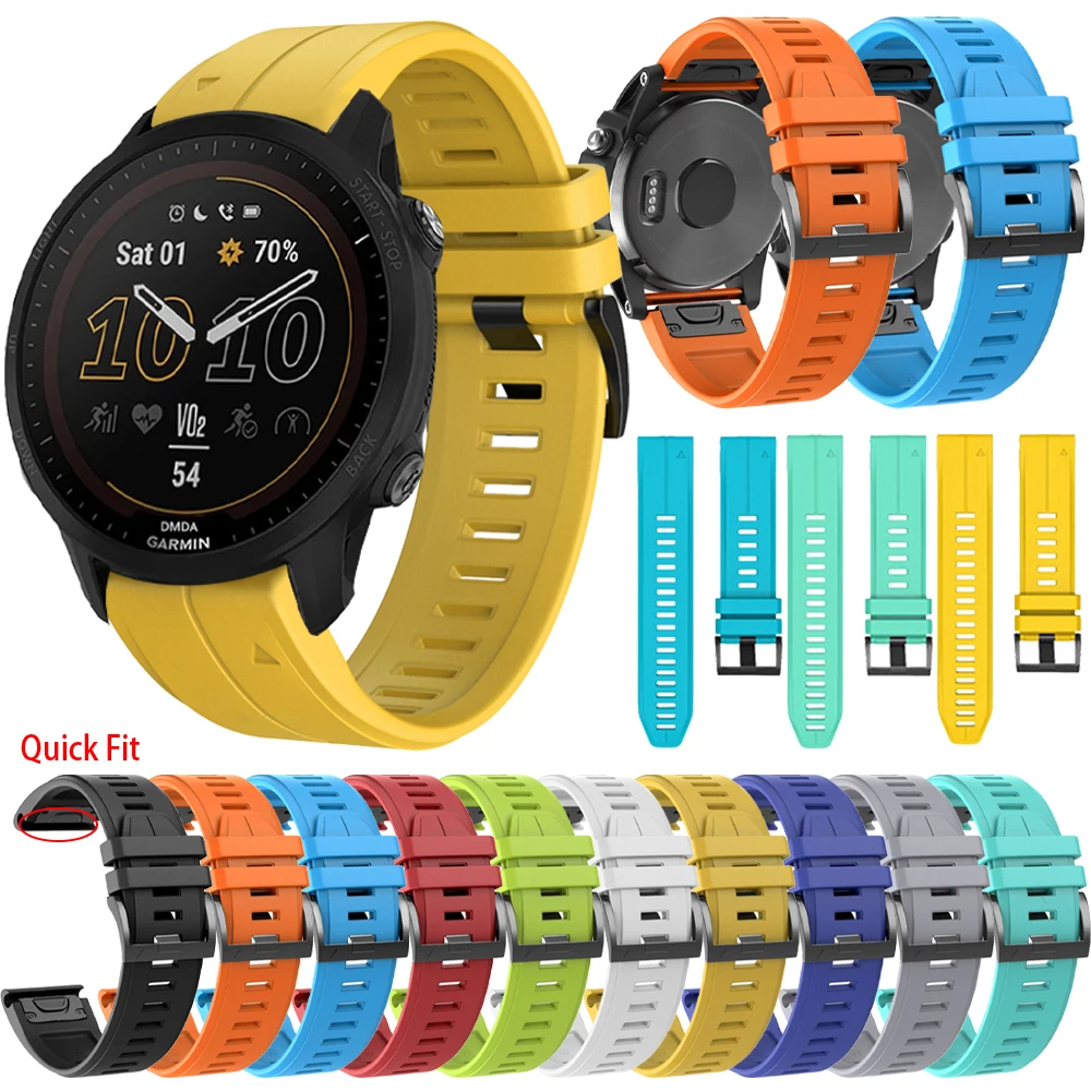 

Silicone Quick Fit Strap For Garmin Forerunner 955 935 745 945 LTE S62 S60 / instinct 2 45mm Band 22mm 26mm Bracelet Wristbands