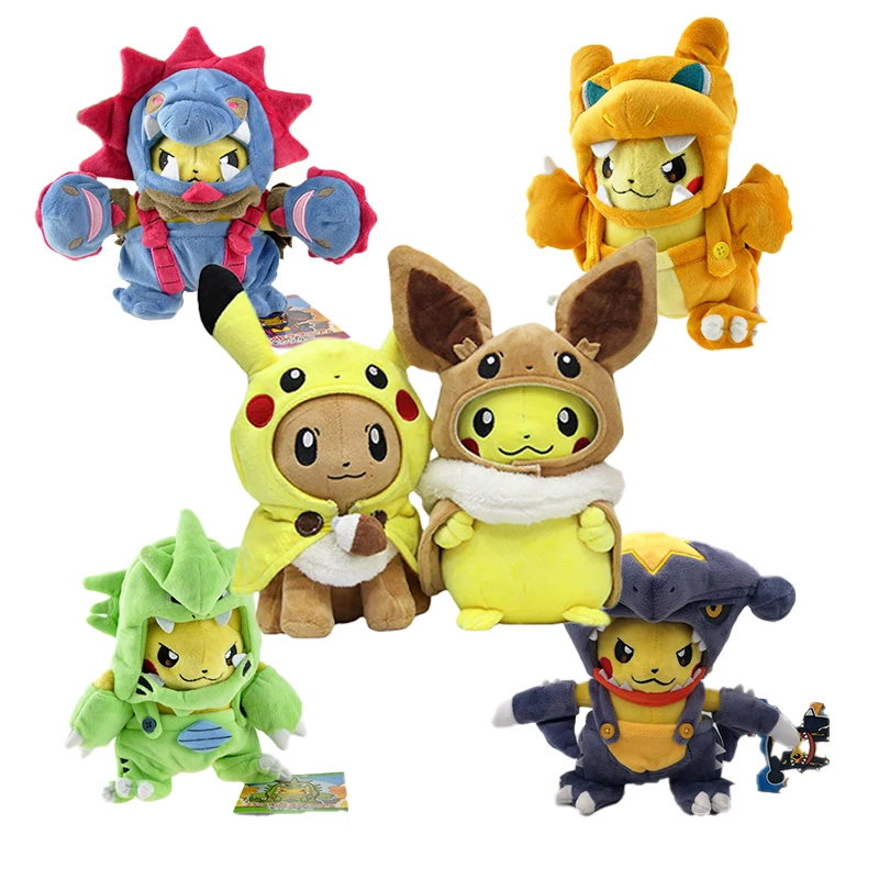 

Pokemon Plush Doll Toy 30cm Height Kawaii Cross Dressing Pikachu Eevee Plush Doll Toy Christmas Birthday Gifts for Kids