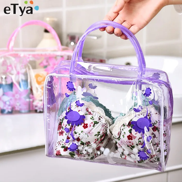 

Women Flower PVC Transparent Cosmetic Bag Fashion Girl Travel Make up Toiletry Bags Makeup Organizer Case Tote Bag