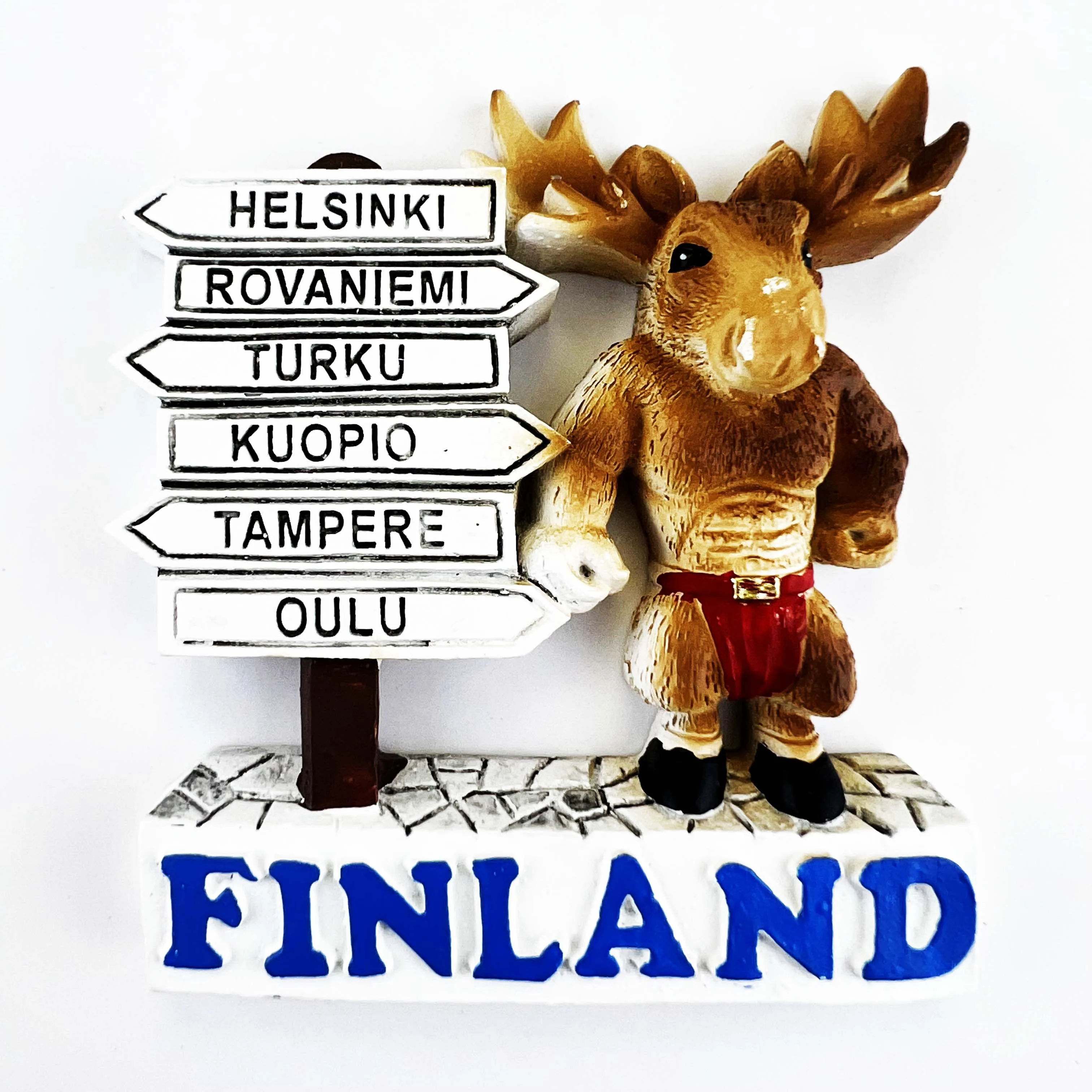 

Расписанный вручную дорожный знак Финляндии оленя, 3D магниты на холодильник, туристические сувениры, магнитные наклейки на холодильник, по...