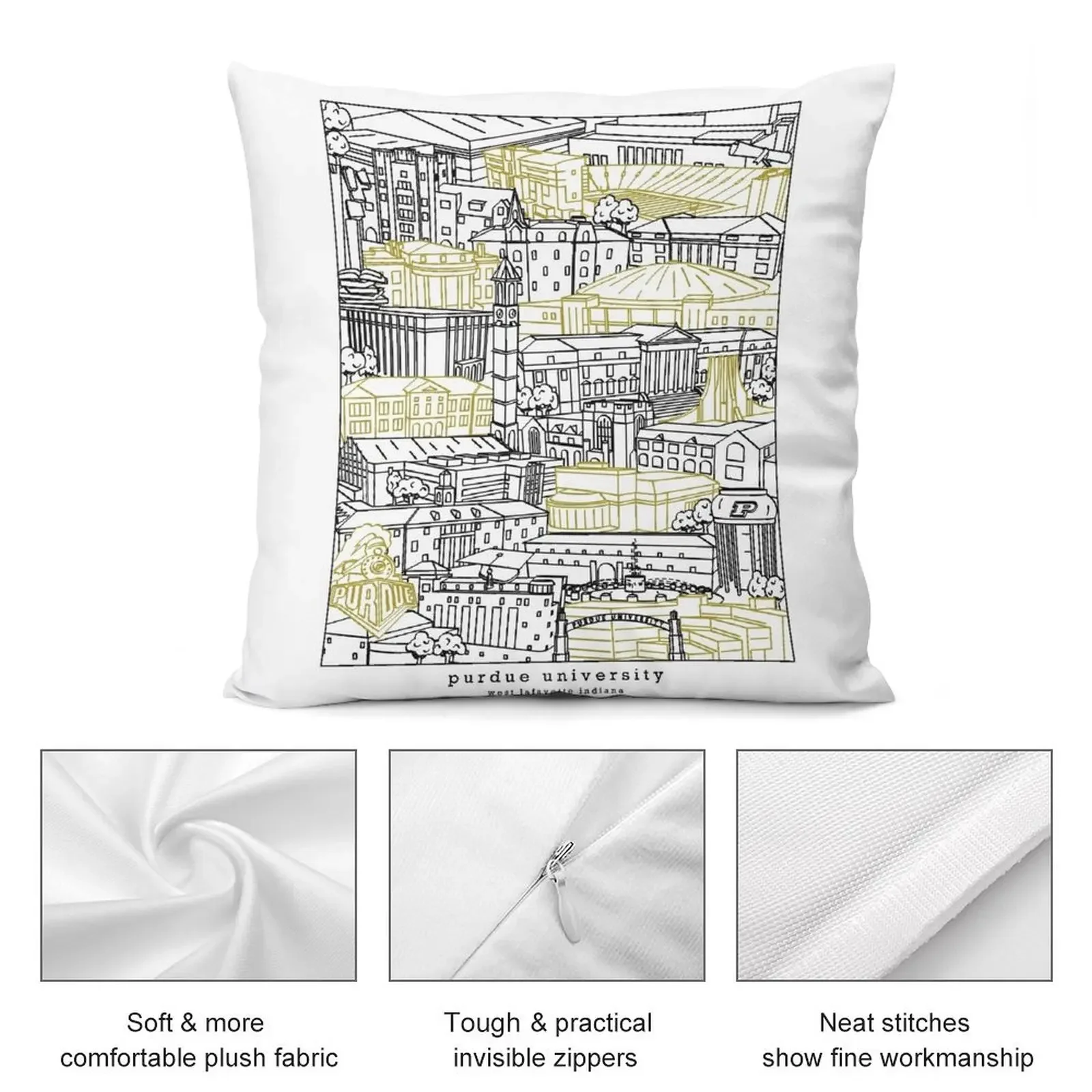 Purdue University Campus Artwork декоративная подушка диванные подушки чехол наволочка чехлы