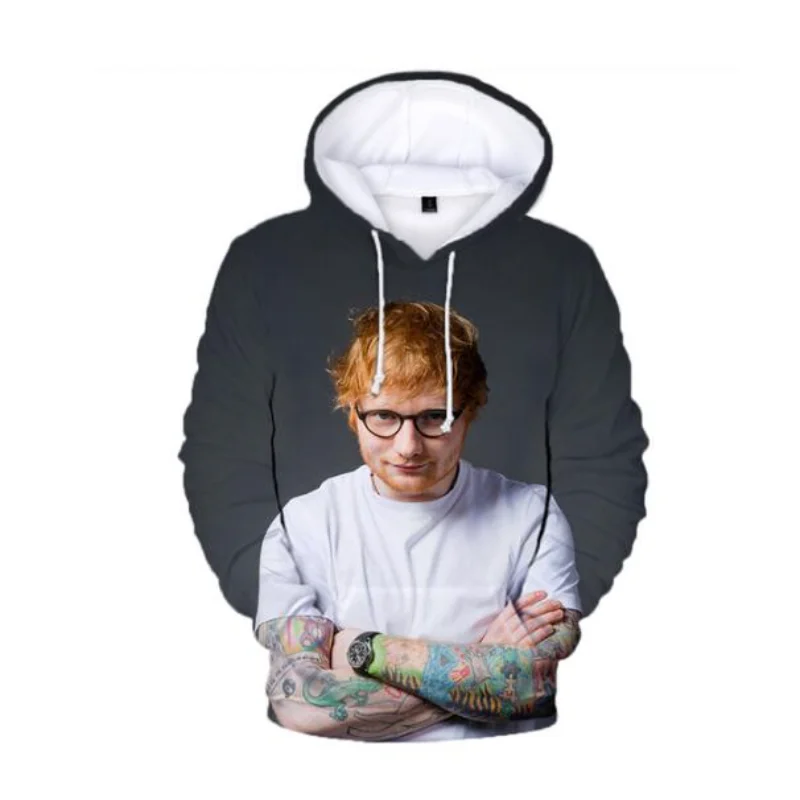 

Толстовка певец Эд Ширан для мужчин и женщин, свитшот с 3D принтом, уличная одежда, пуловер в стиле хип-хоп, куртка с капюшоном, спортивный кос...