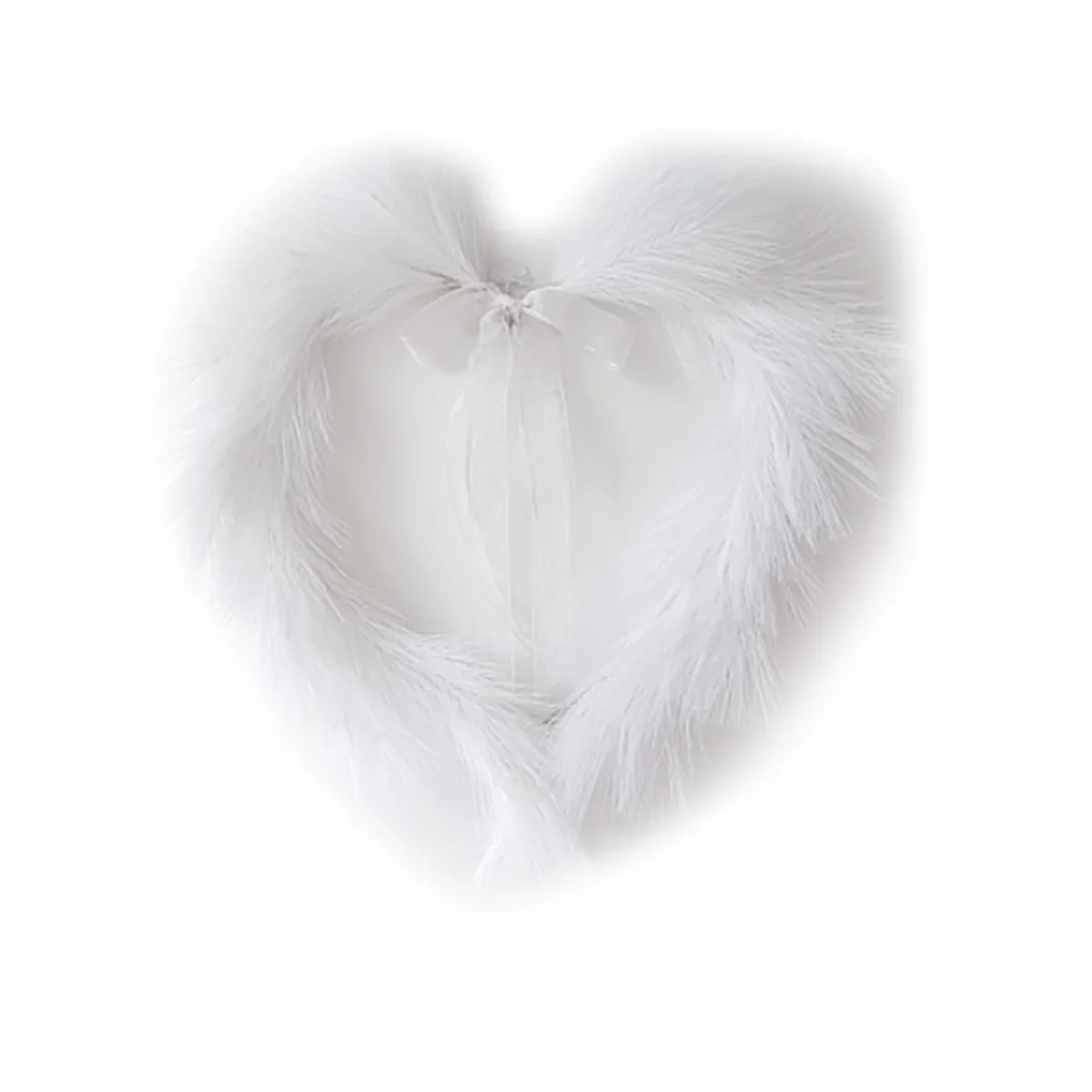 

Faux Pampas Wreath,16.14 Inch Heart-Shaped Autumn Door Wall Ornament, Christmas Artificial Wreath for Boho Style(White)