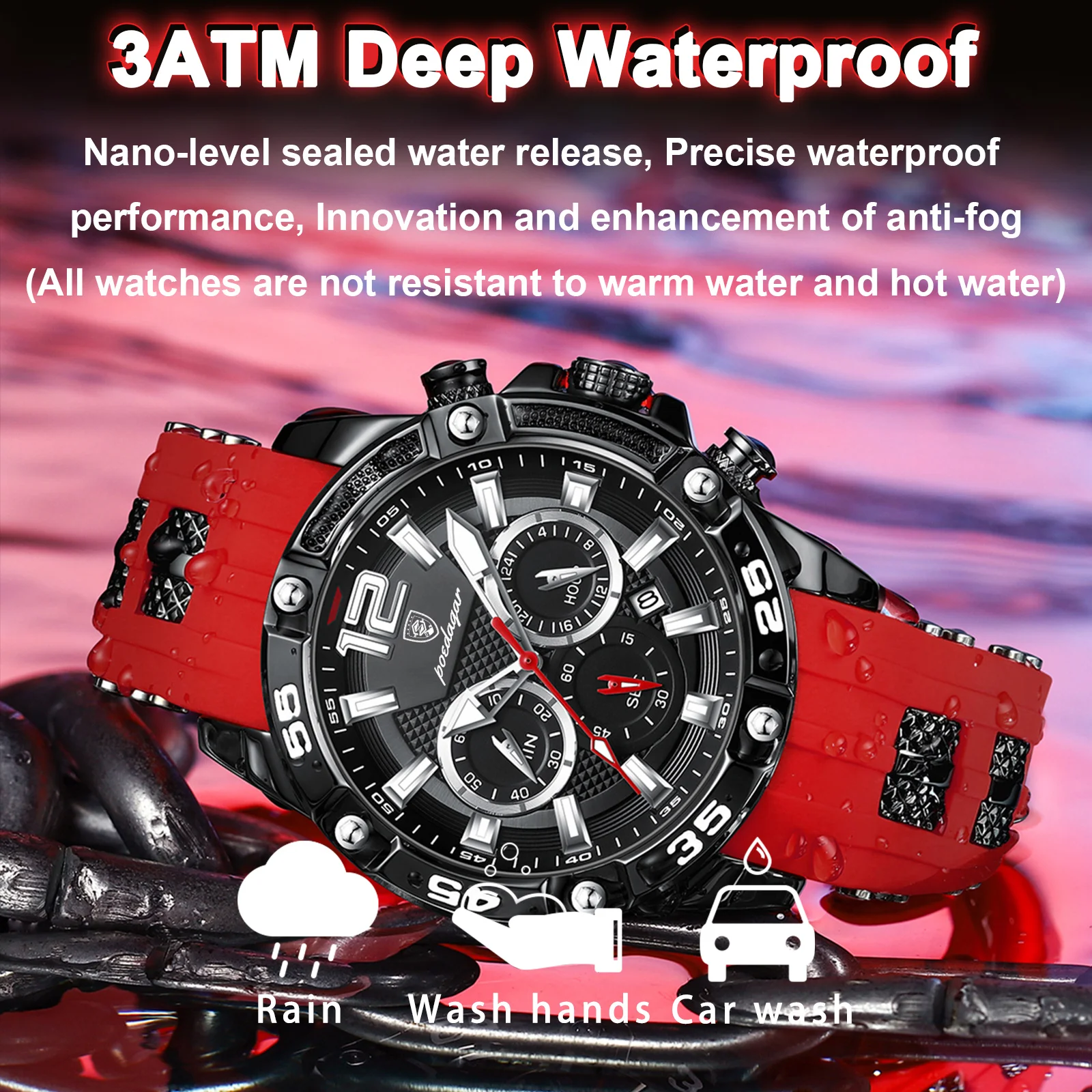 Casual Men Watch Luxury Waterproof Luminous Chronograph Date Man Wristwatch Military Quartz Men’s Watches High Quality 3