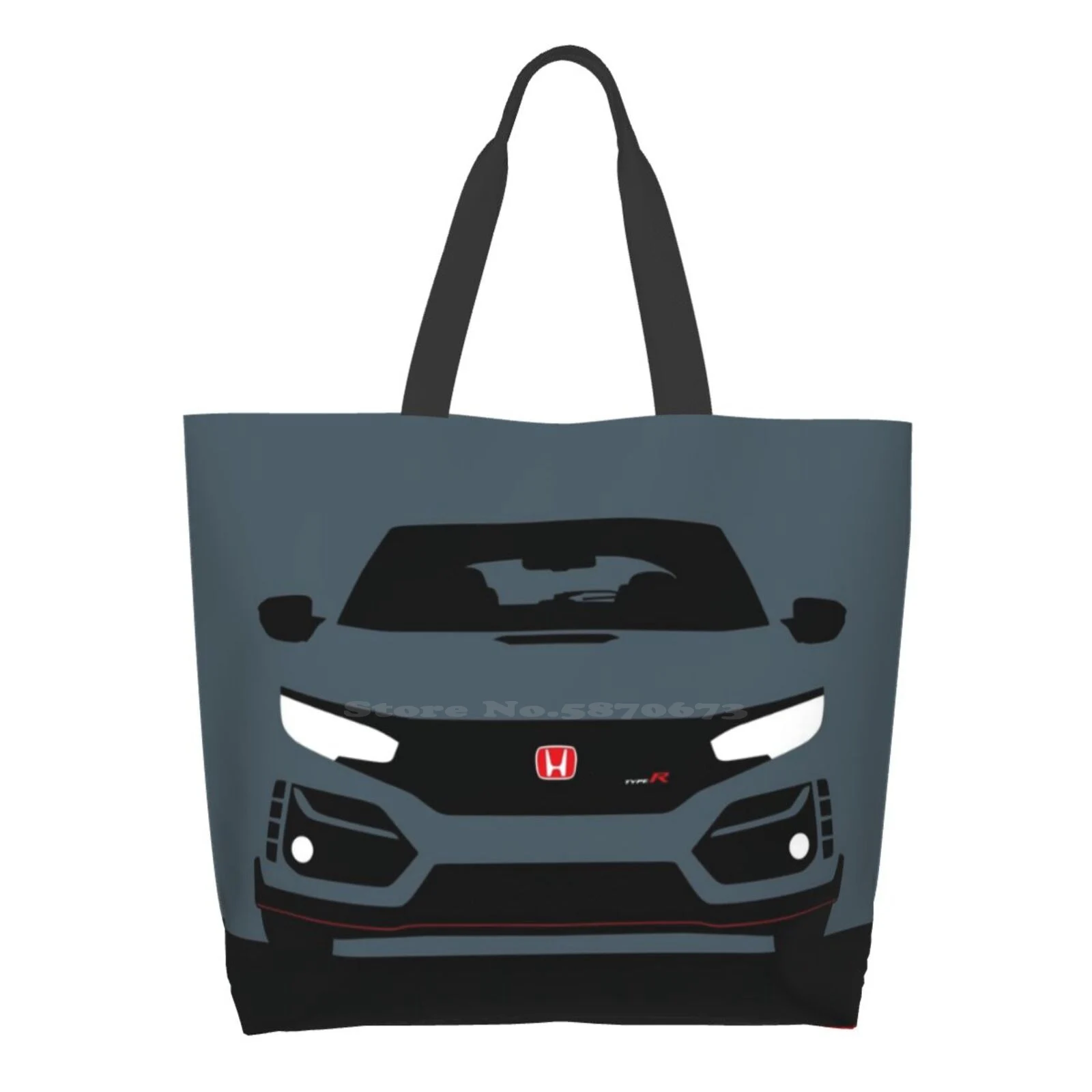 

Повседневная Сумка-тоут с рисунком для Honda Civic Type R 2020, серая, с английской табличкой, большая вместимость, сумка Blimeyguvnor