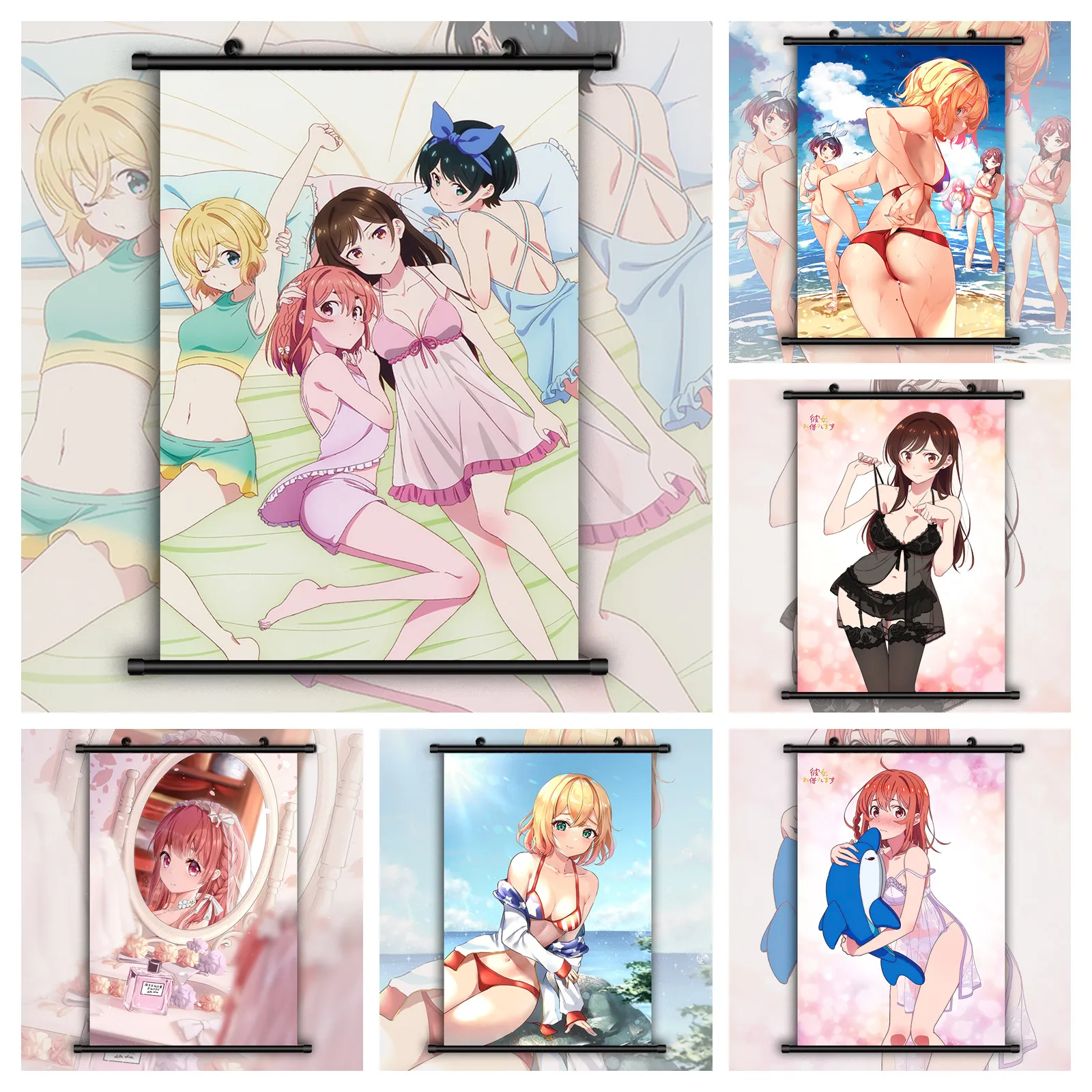 Декор детской комнаты, холст, плакаты, аренда девушки, чизуру Мами, Суми рука, печать на стене, искусство на холсте, картины без рамки