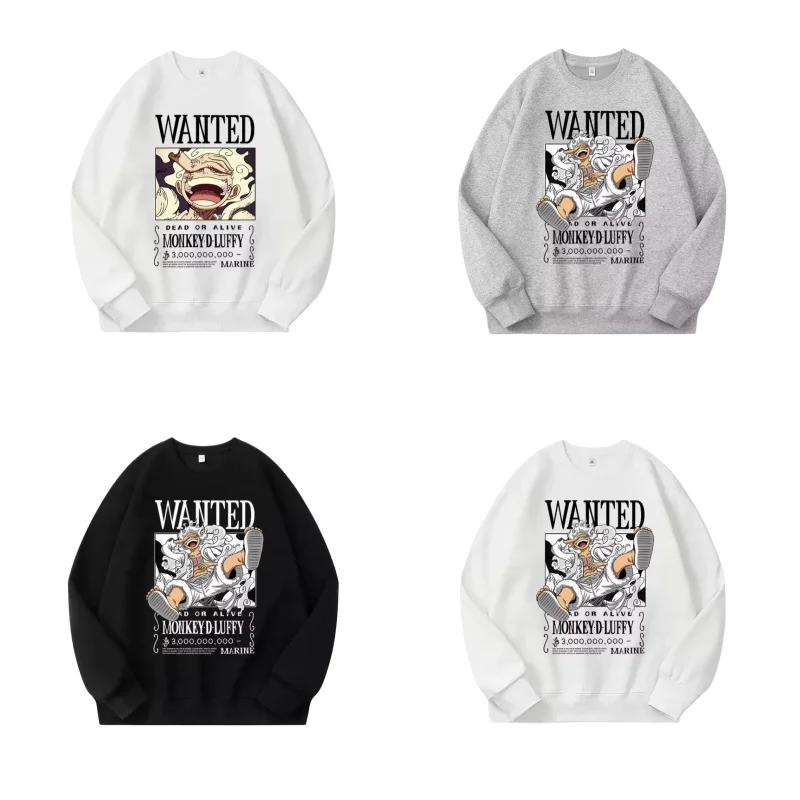 

One Piece Nika Luffy cartoon animation peripheral new Japanese male autumn teenage students round neck long-sleeved sweater