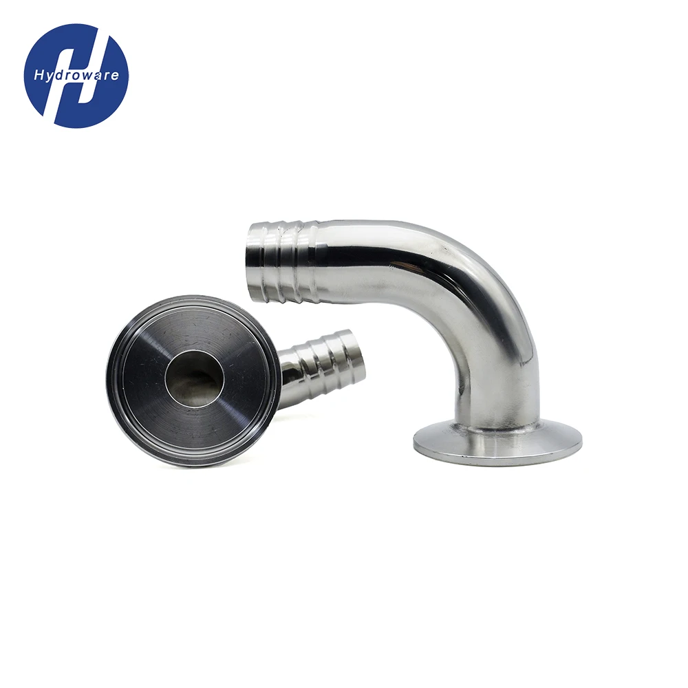 

Санитарный тройной зажим из нержавеющей стали SS304, 12,7-51 мм 90 ° Коленчатый фитинг, переходник для шланга, промышленный фитинг, устойчивый к коррозии