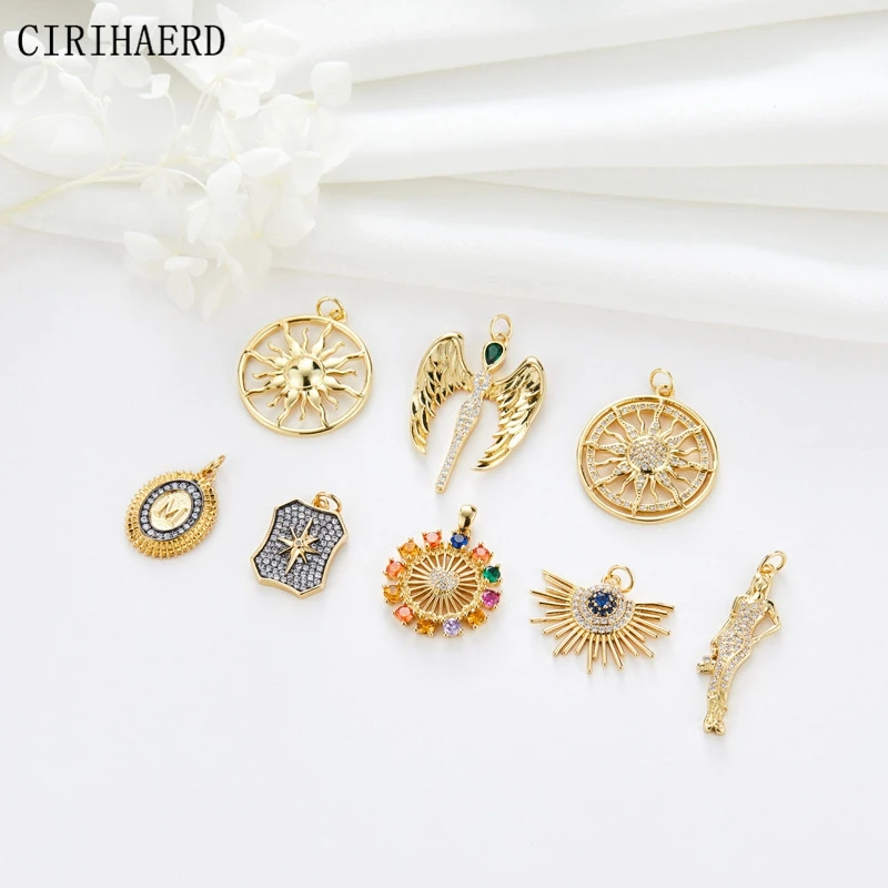 

New Jewelry 2022 Trend Women's Pendants Crystal Angel Wings Sun Letter Necklace Pendant DIY Charm for Making Jewelry Accessories