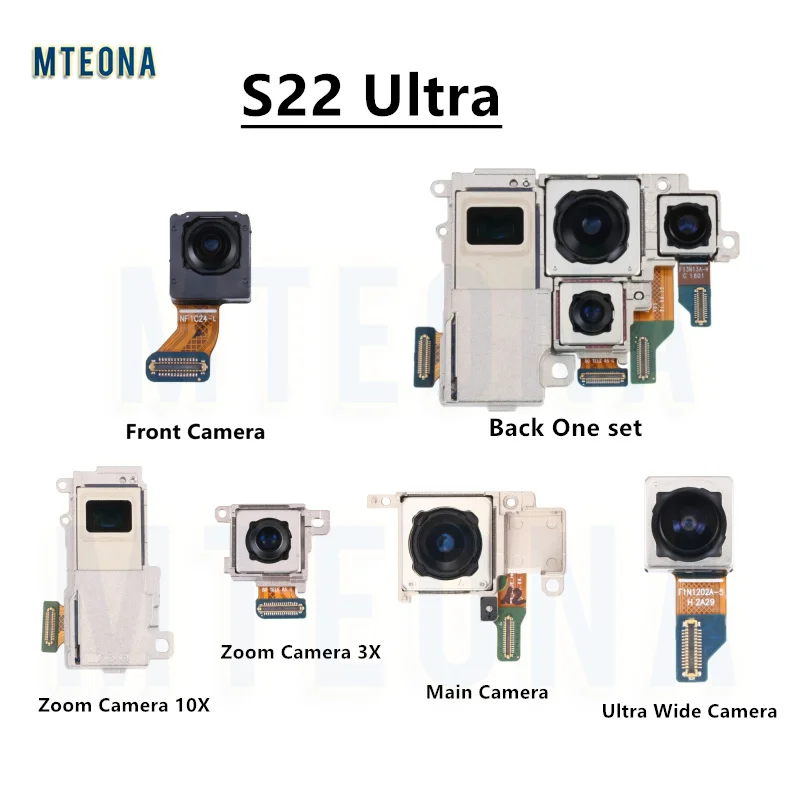 

For Samsung Galaxy S22 Ultra Front Back Main 108MP + 12MP Ultra Wide Camera S22U 10MP 3x 10x Optical Zoom Telephoto Camera Flex