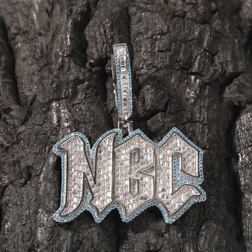 Uwin Custom Name Pendant 2023 New Necklace For Women Bling Cubic Zirconia Pendant Spiky Font 2 Colors Tone CZ Hip Hop Jewelry