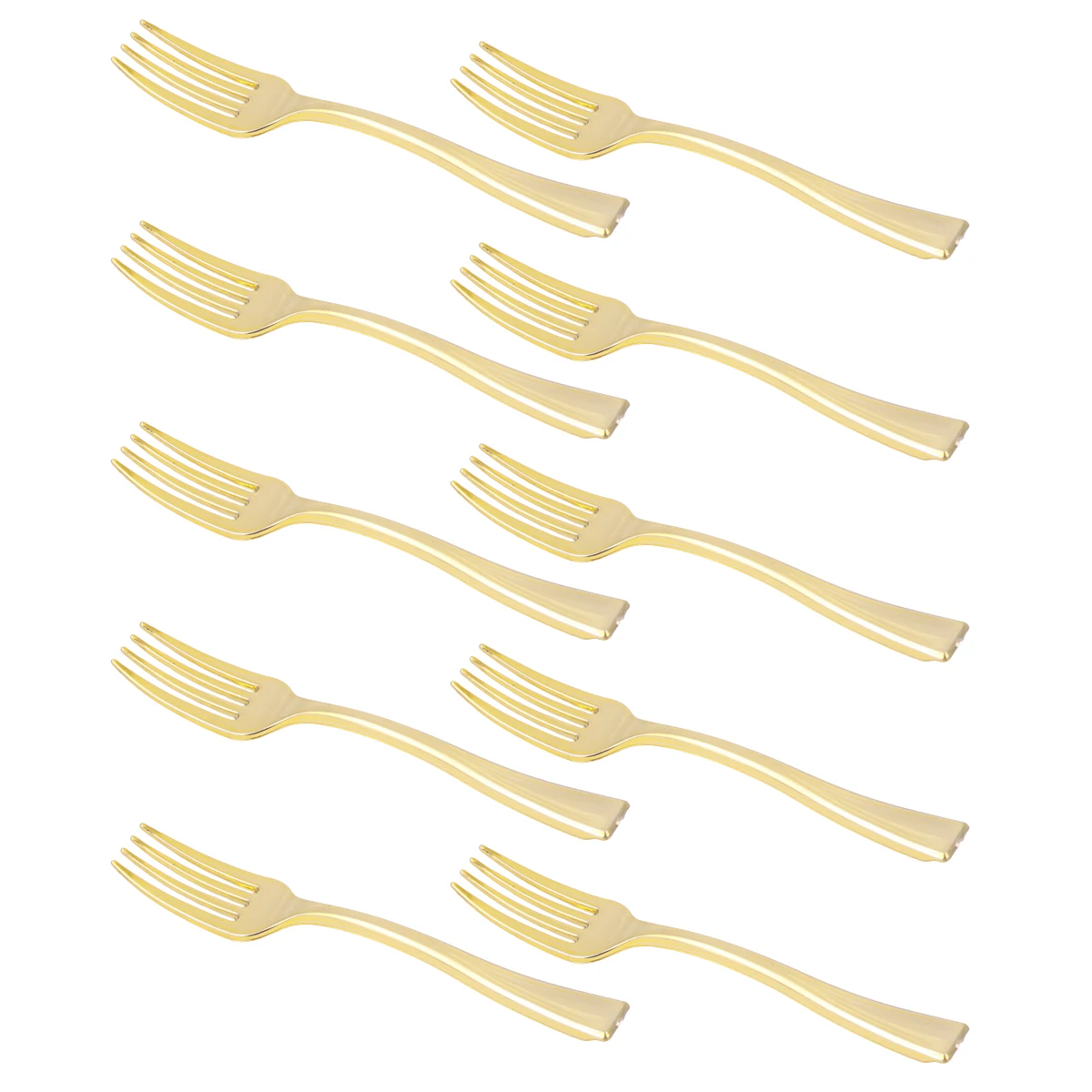 Вилка пластиковая одноразовая мини-Золотая посуда столовая салатные столовые