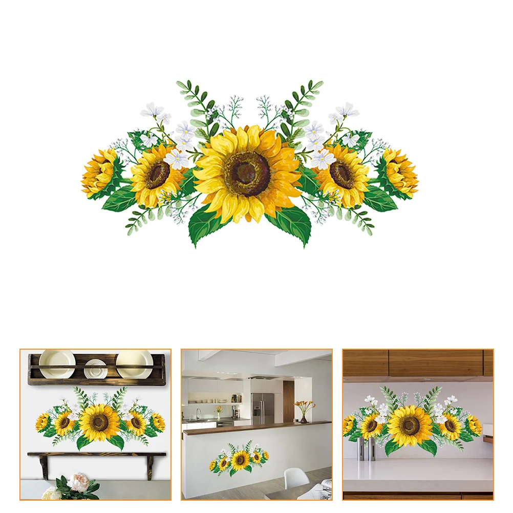 

Wall Sticker Stickers Decal Decals Decoration Sunflower Adhesive Decorative Self Flower Windowparty Daisy Kitchen Vinyl Floral