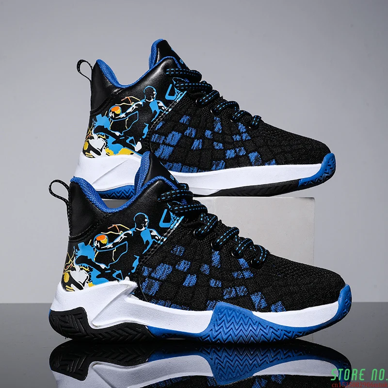 

Баскетбольная обувь для мальчиков, брендовые Детские кроссовки, Высококачественная дышащая Нескользящая спортивная обувь для мальчиков, д...