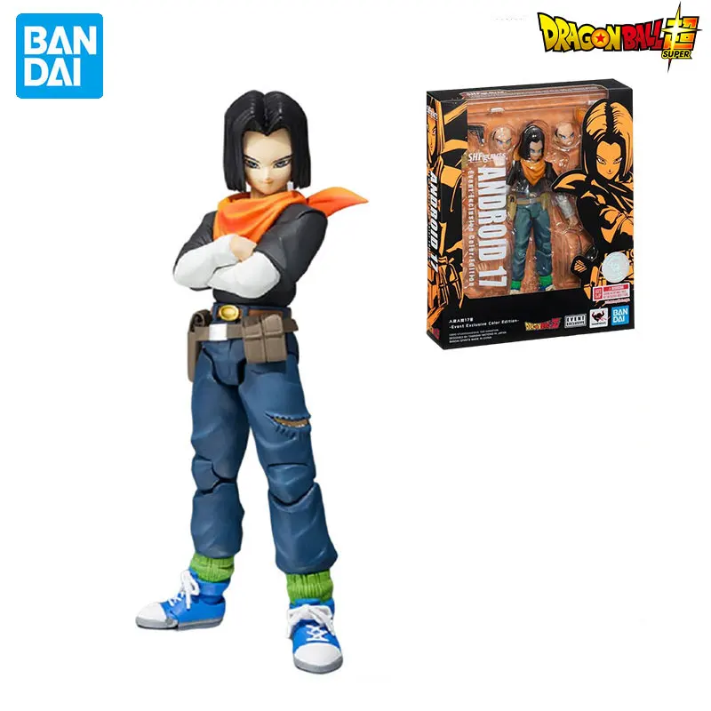 

Фигурки героев аниме BANDAI S.H. Фигуртс Драконий жемчуг Z CJ Android 17, коллекционные подарочные куклы, игрушки для детей