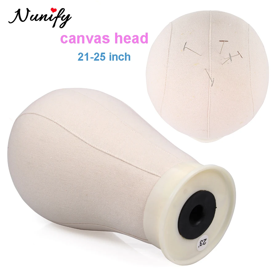 1Pcs Canvas Block Head For Wig Making Beige Color Wig Head For Display Styling Mannequin Head Manikin Head 21/22/23/24/25 Inch