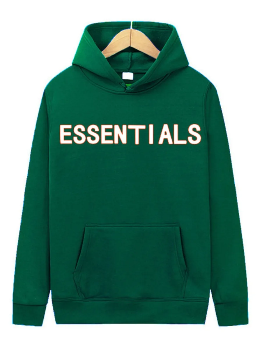 

Essentials Letter Print Kangaroo Pocket Hoodie 2022 Autumn Winter Comfortable Fashion Hooded Sweater ESS Printing One-piece