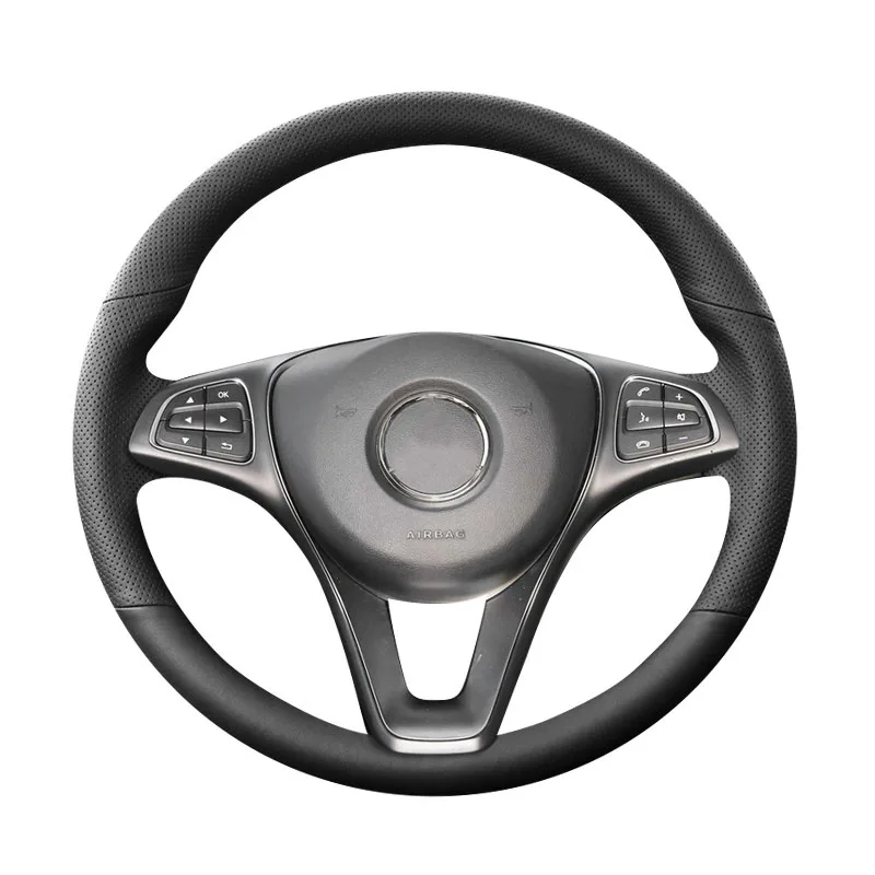 

Leather for Mercedes Benz GLE GLE320 GLE350 GLE450 GLS GLS450 Car Steering Wheel Cover Interior Car Steer Wheel Protector Sleeve