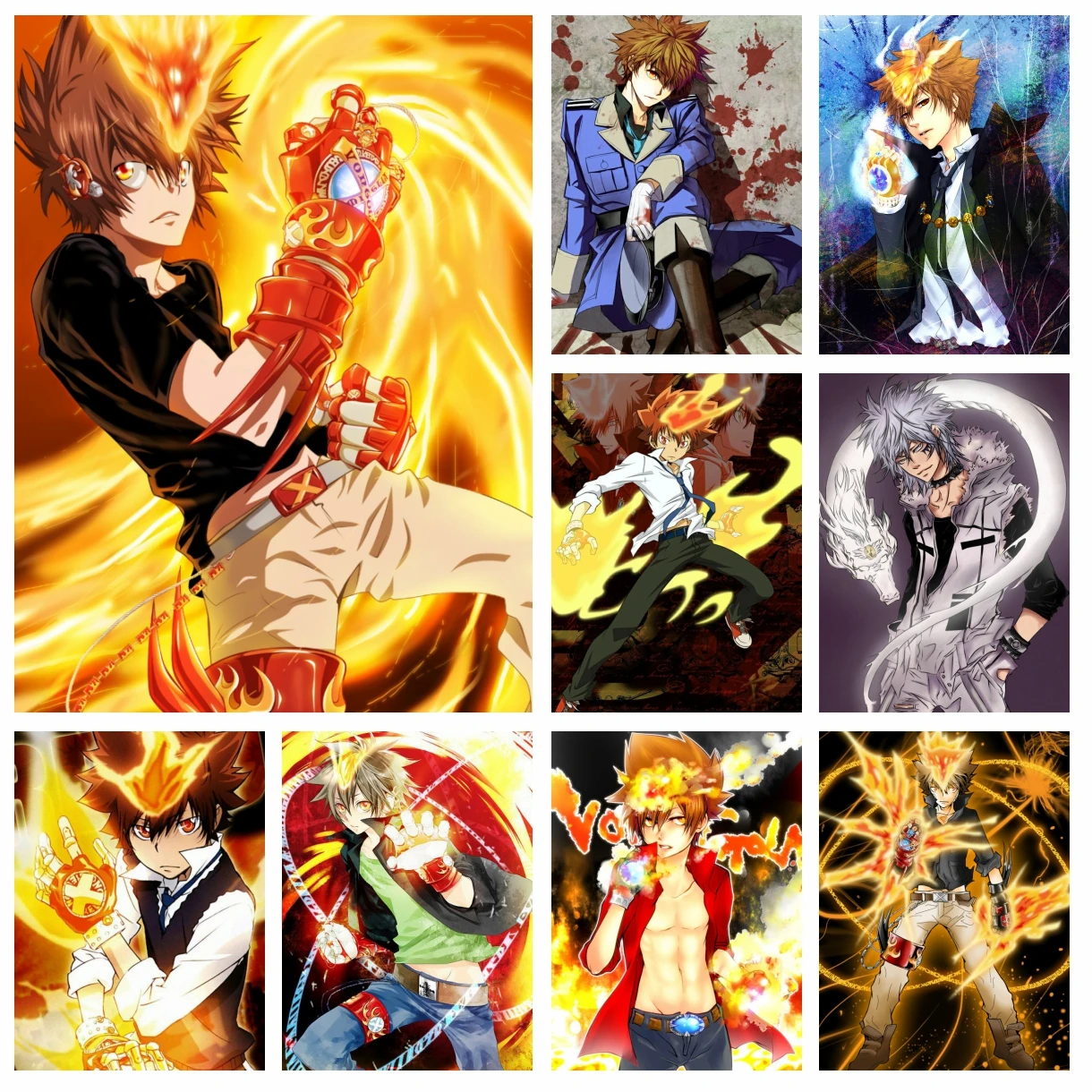 

DIY Anime Katekyo Hitman Reborn Diamond Embroidery Painting Japanese Cartoon Cross Stitch Rhinestones Picture Mosaic Home Decor