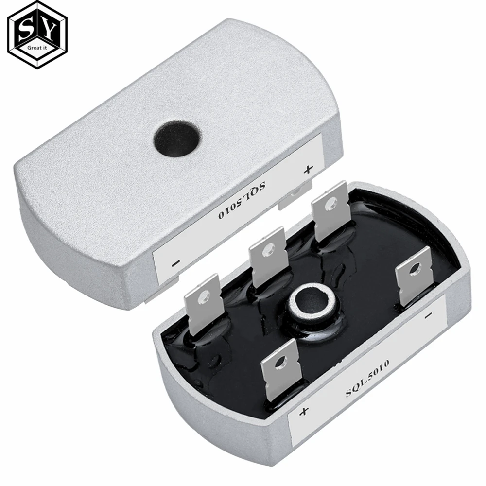 50A 1200V SQL5010 Алюминиевый металлический корпус 3-фазный диодный мостовой