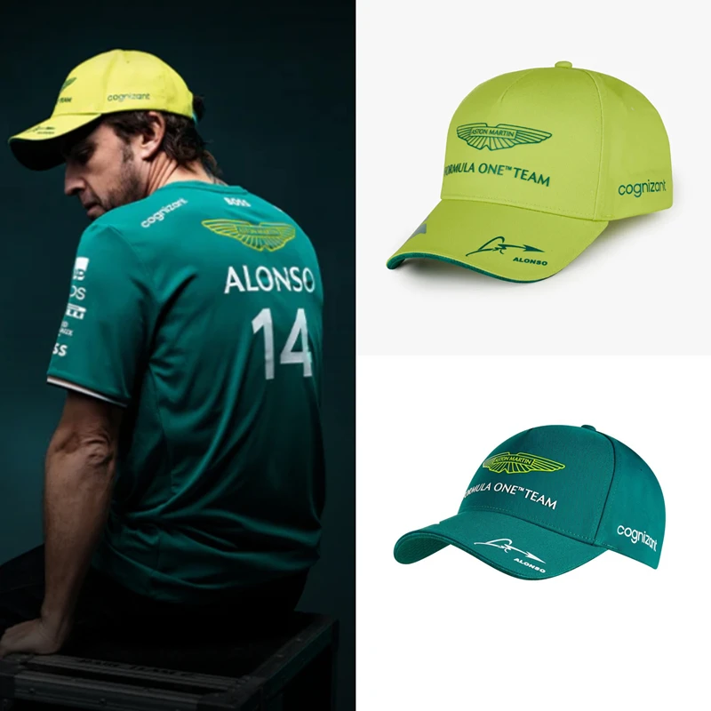F1 Fashion Gorra De Aston Martin F1 Fernando Alonso 2023 Baseball Caps Snapback Cotton Hat Adjustable Cap Sun Hats Gorras Hombre