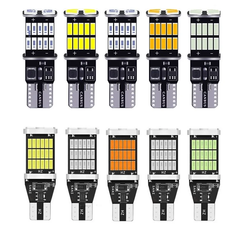 

1/4x T10 W5W Canbus без ошибок T15, стоп-сигнал, фонарь для автомобиля, лампа для внутреннего освещения, купольная лампа для багажника, парковочные огни, 6000K, белый 12 В